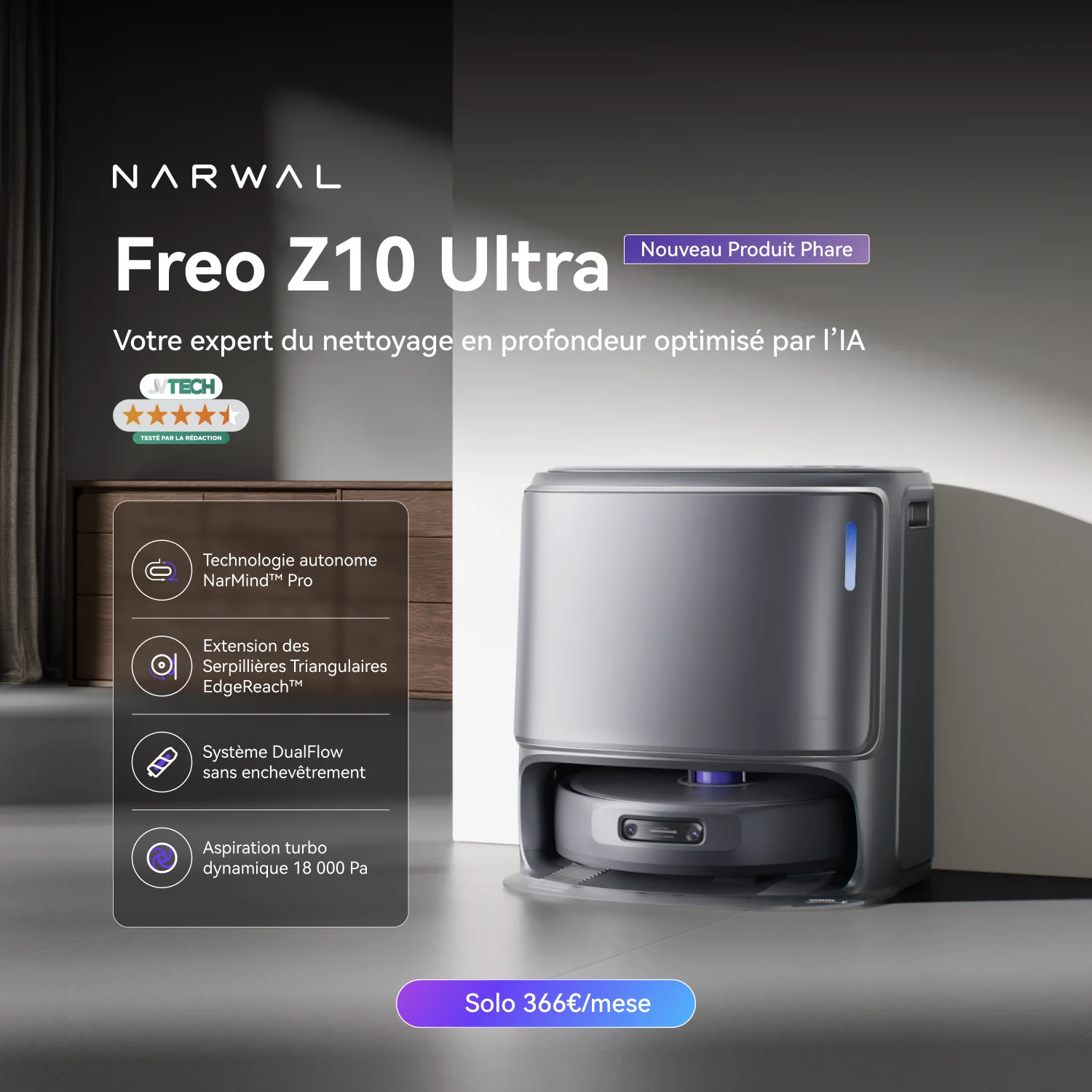 Narwal Freo Z10 Ultra Aspirateur Robot Laveur - Image 4