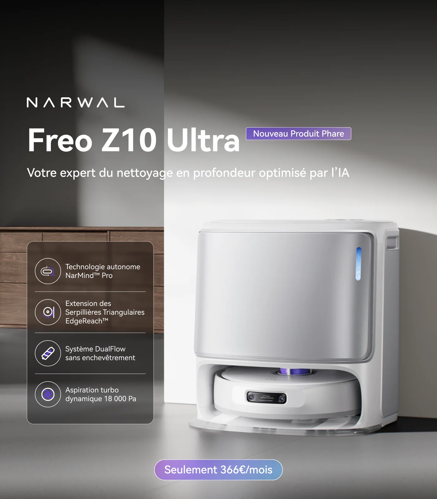 Narwal Freo Z10 Ultra Aspirateur Robot Laveur - Image 6